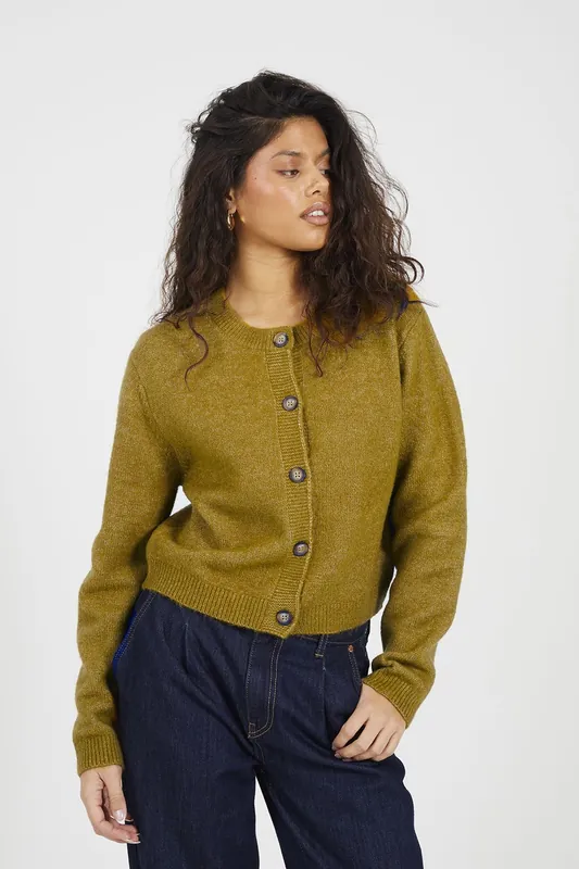 Round Neck Jersey Knit Cardigan - Brave Soul