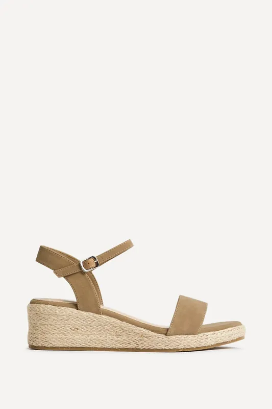 Sunrise Taupe Espadrille Flatform Sandals - Linzi