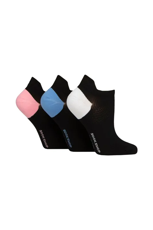 3 Pair Poly Sports No Show Socks - SOCKSHOP