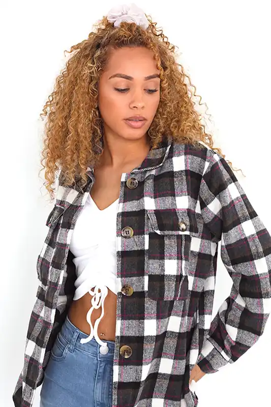 Checked Oversized Shacket - Brave Soul
