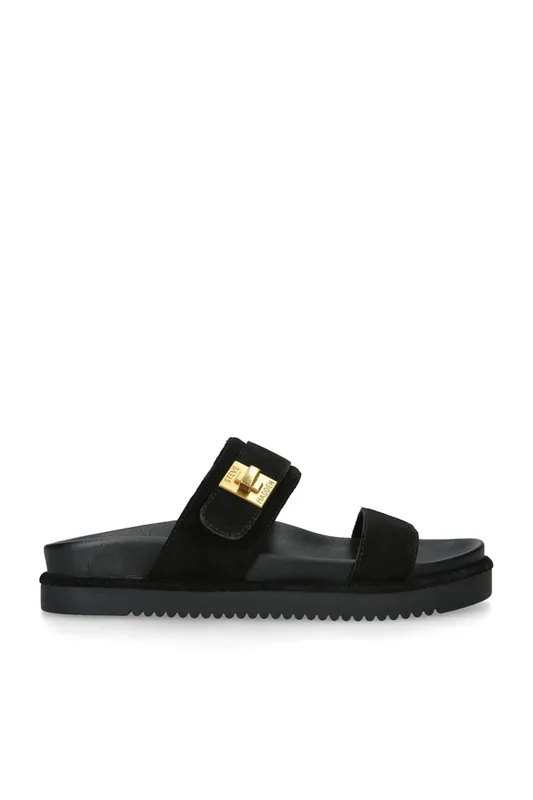 Take Two Black Suede' Suede Sandals - STEVE MADDEN