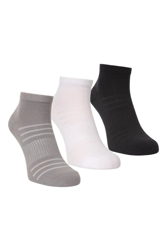 3 Pack Arch Support Design Lightweight Ankle Length Trainer Socks - Mountain Warehouse