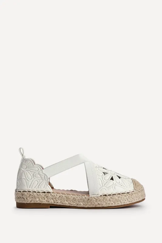 Jillian White Faux Leather Espadrille Sandals - Linzi