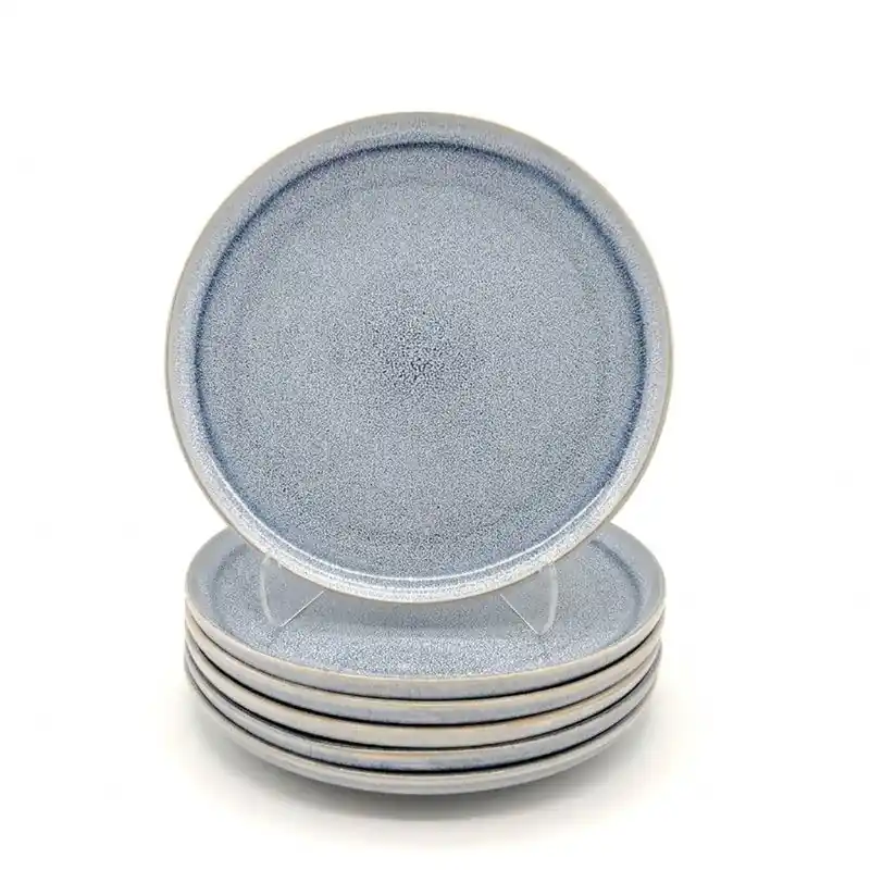 Reactive Ash Blue Glaze Dinnerware Dinner Plate 4pc Set 26.5cm - Glim & Glam