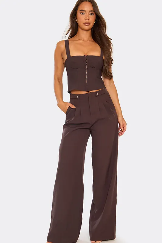 Wide Leg Pleated Trousers - EGO