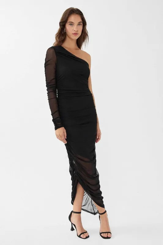 Slim Fit Single Arm Maxi Dress - Hiccup
