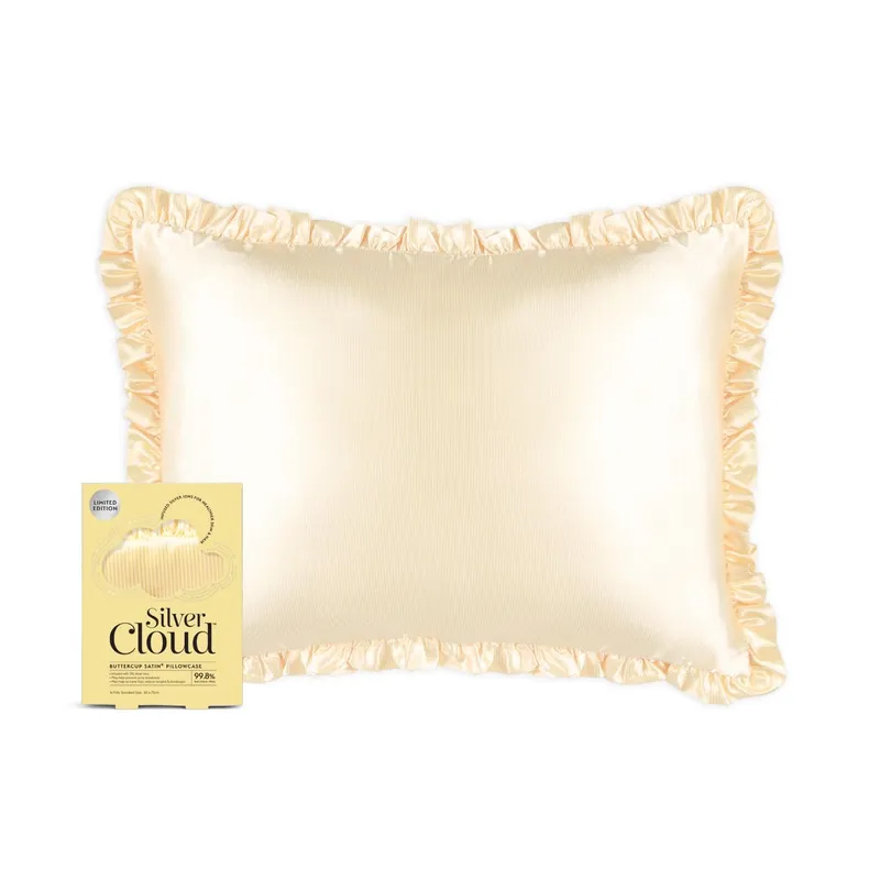 Silver Cloud Satin Frilly Pillowcase - Buttercup Collection