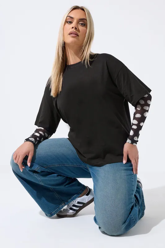 Polka Dot Sleeve T-Shirt