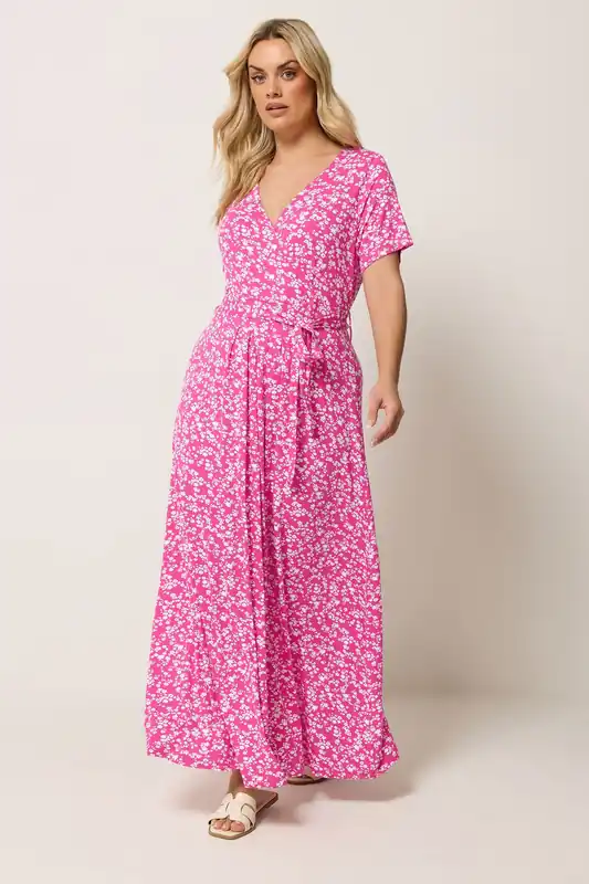Floral Wrap Front Dress - Yours