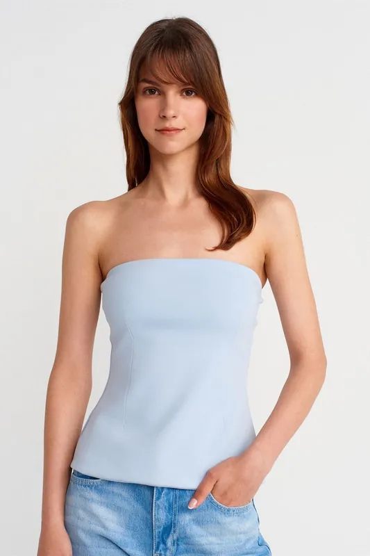Strapless Slim-fit Bandeau Blouse