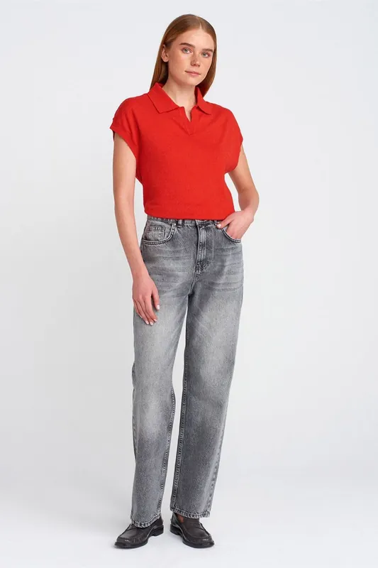 High-Waist Straight-Leg Mom Jeans