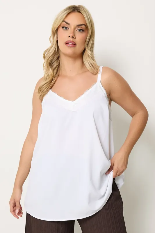 Lace Insert Cami Vest Top - Yours