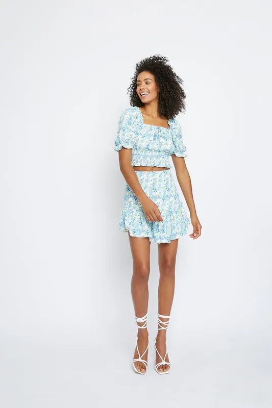 Puff Sleeve Crop Top - Shnoo