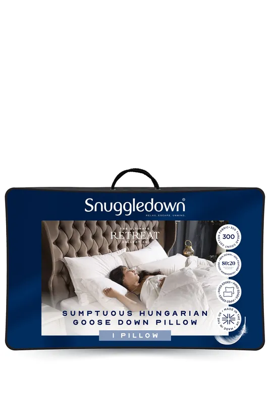 1 Pack Retreat Hungarian Goose Down Soft Support Pillows - Snuggledown