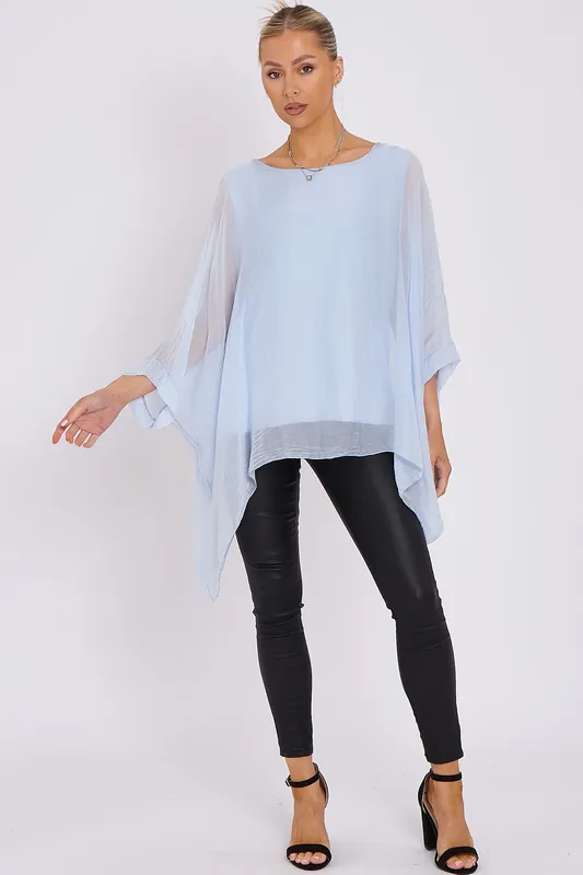 Silk Batwing Sleeve Top - Batwing Sleeve Occasion Top