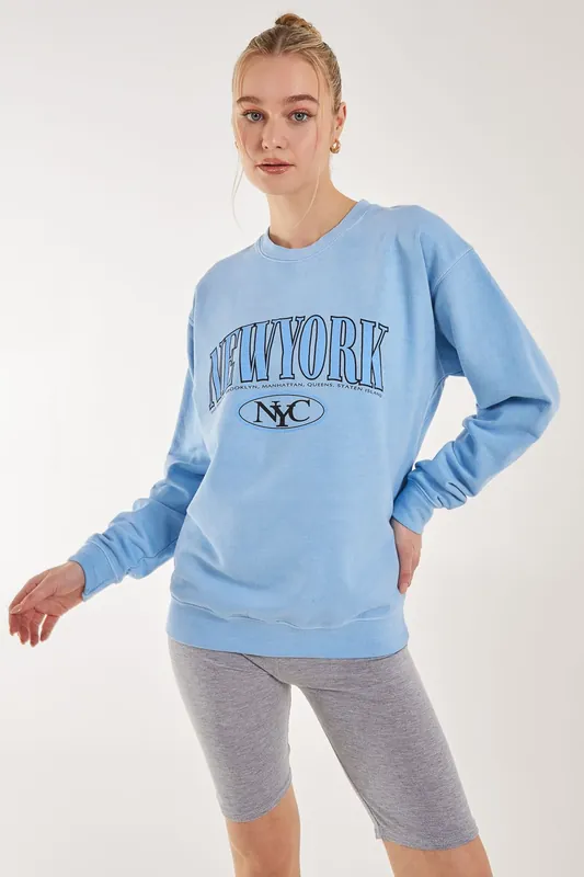 Washed New York Sweatshirt - Pink Vanilla
