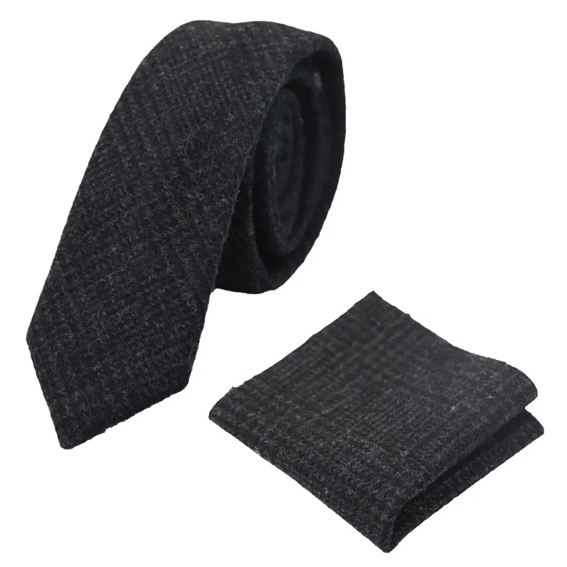 Classic Beige Oak Tweed Tie & Pocket Square - TruClothing