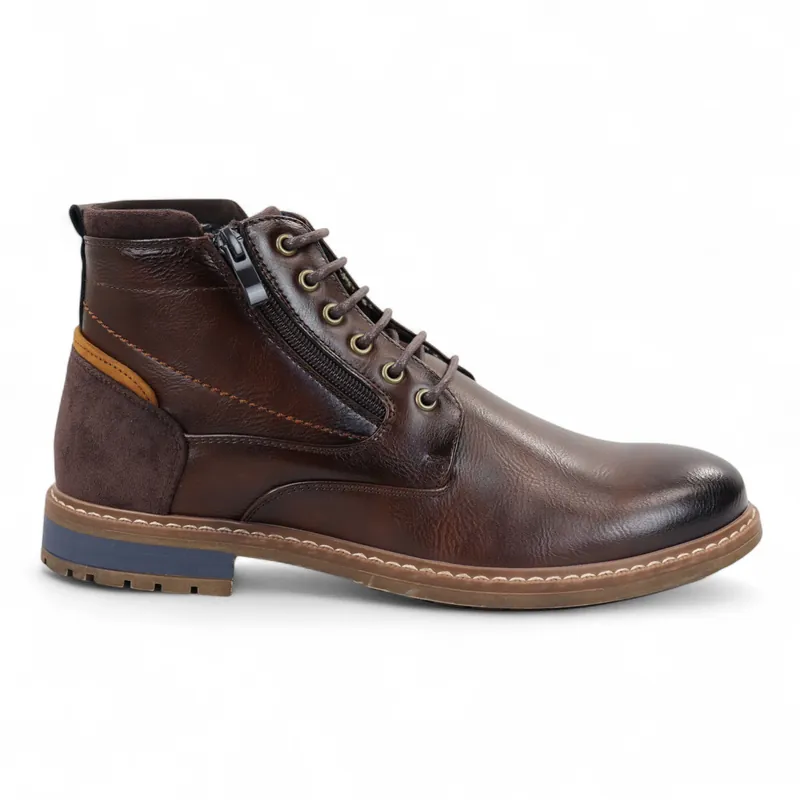 Biker Lace-Up Ankle Boots