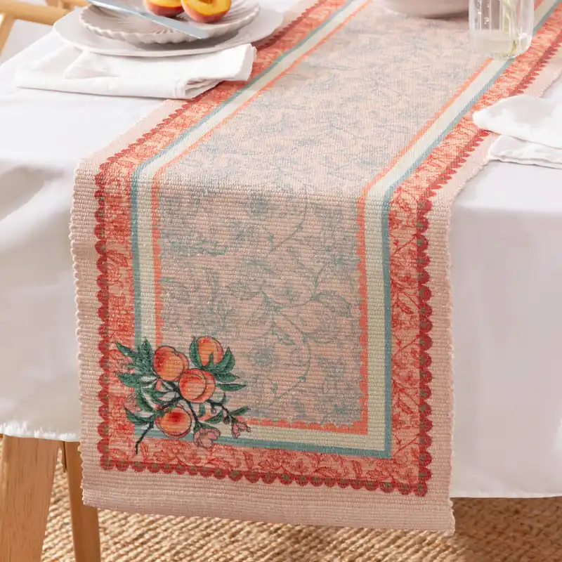 Anemone Peaches Indoor/Outdoor Table Runner - Furn