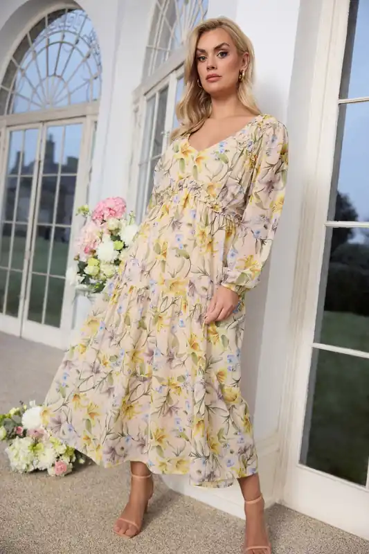 Floral Long Sleeve Maxi Dress - Yours