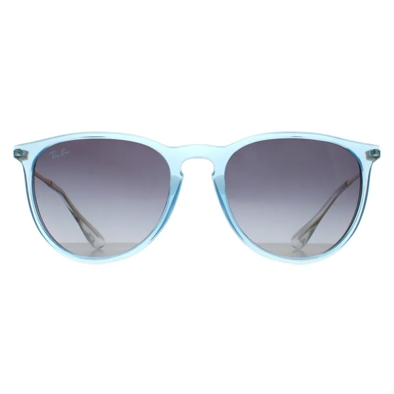 Round Transparent Light Blue Grey Blue Gradient RB4171 Erika - Ray-Ban