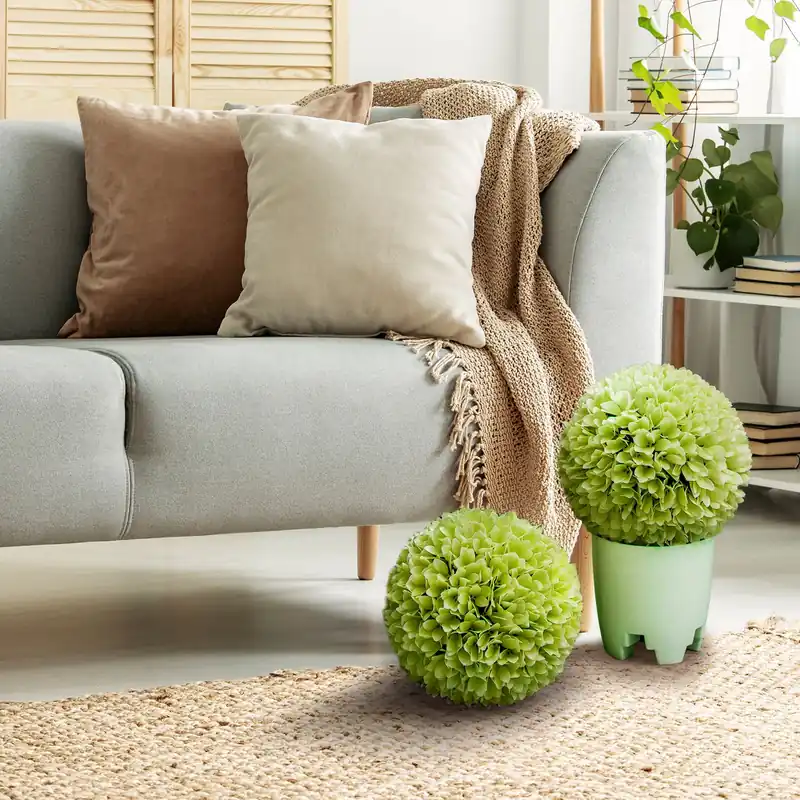 2 PCS Artificial Plant Decoration Indoor Outdoor 28cm Decorative Balls - Costway