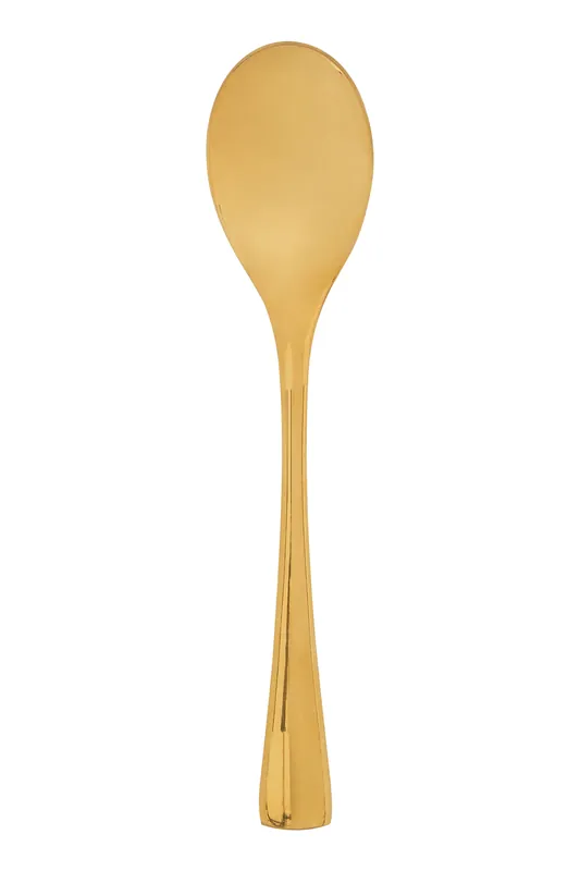 Modern Retro Set of 6 Teaspoons, Elegant Gold-Finished Stainless Steel Spoons with Slender Handles