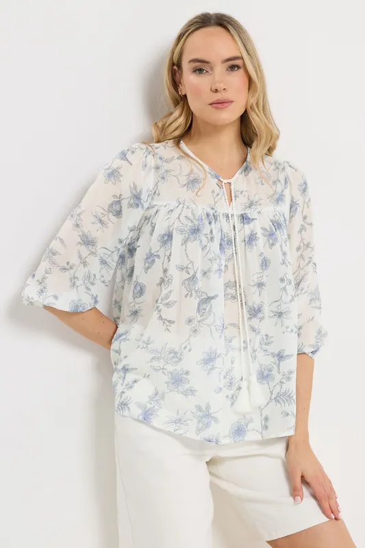 Tall Floral Tassel Tie Blouse - Long Tall Sally