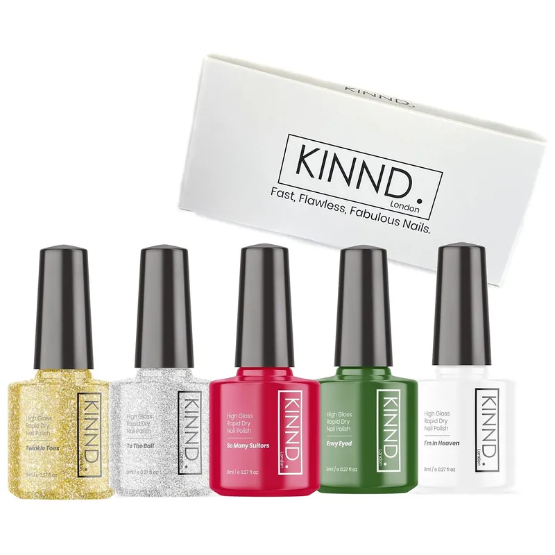 Quick Dry Nail Polish Christmas Gift Set - 5 x 8ml
