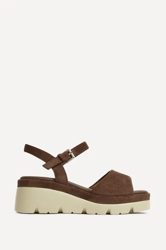 Nyla Brown Platform Cleated Sandals - Linzi