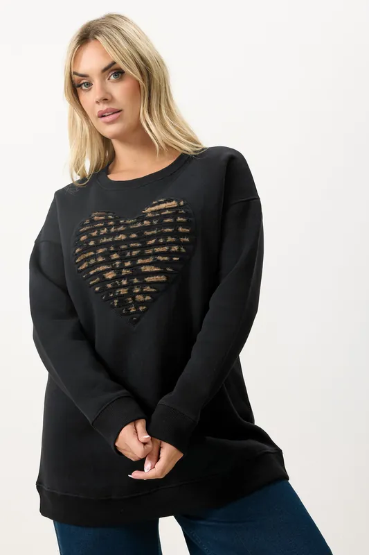 Leopard Heart Sweatshirt - Yours