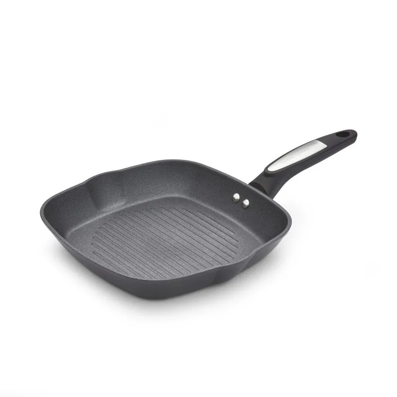 26cm Forged Aluminium Ceramica Square Grill Pan - Black