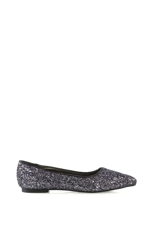 Rosalie' Statement Pointed Toe Flat Bridal Ballerina Pump Shoes - XY London