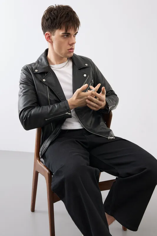 Real Leather Ryder Biker Jacket - Bolongaro Trevor