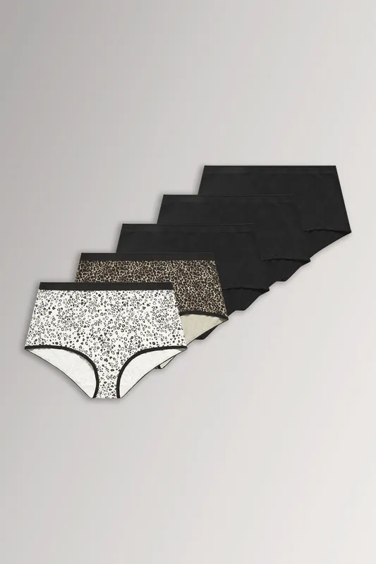 5 Pack Animal High Waisted Full Briefs - Yours