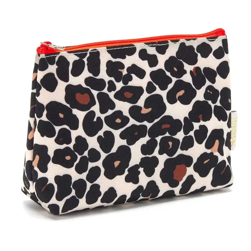 'Mia' Small Makeup Bag in Leopard Print - Victoria Green