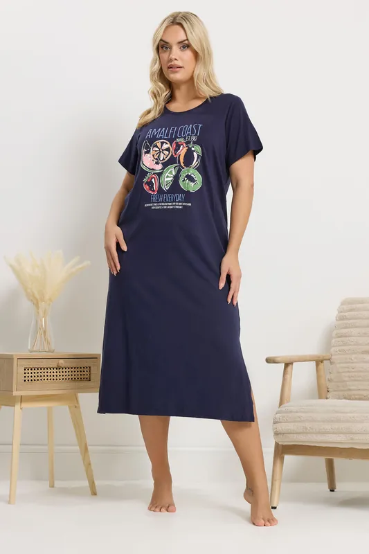 Amalfi Coast' Midaxi Nightdress - Yours