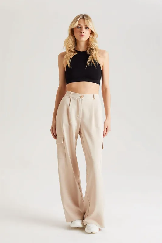 Tailored Cargo Wide Leg Trouser - Urban Bliss
