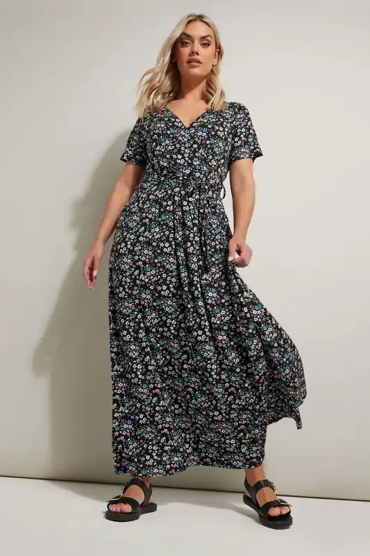 Floral Print Maxi Wrap Dress - Yours