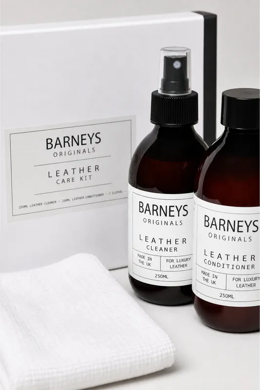 Leather Care Kit with Cleaner, Conditioner And Cloths - Barneys Originals