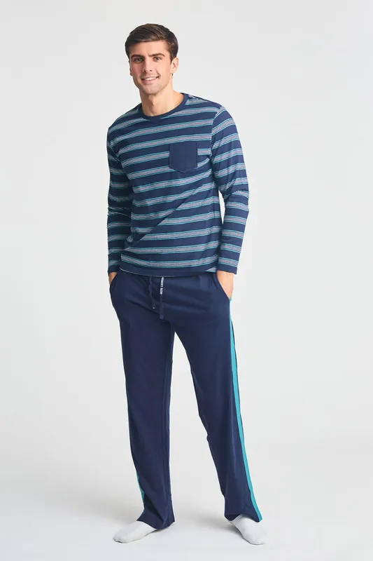 Cotton 2-Piece Long Sleeve Top and Bottoms Pyjama Set