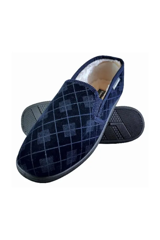 Plush Fur Lined Memory Foam Plaid Checked Slippers - Dunlop