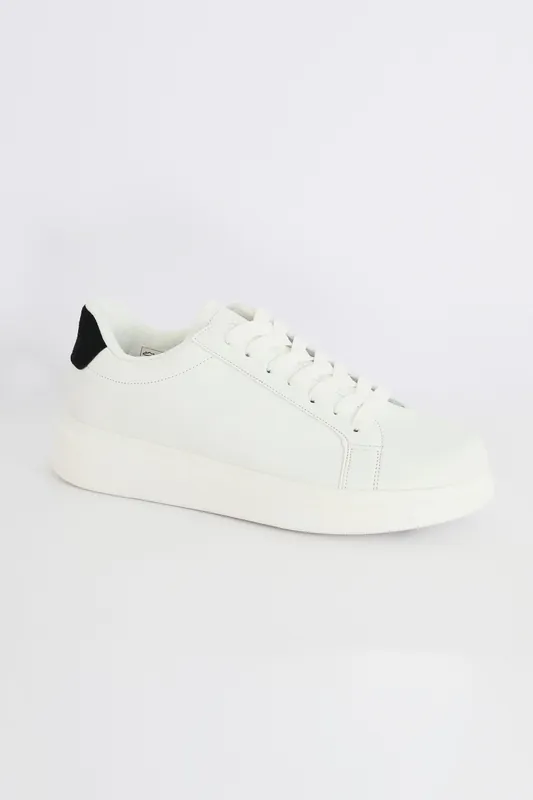 Faux Leather Chunky Sole Lace Up Trainer - Brave Soul