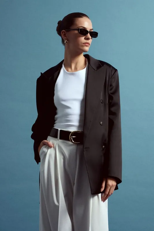 Women's Crepe Blazer Jacket - Dilvin