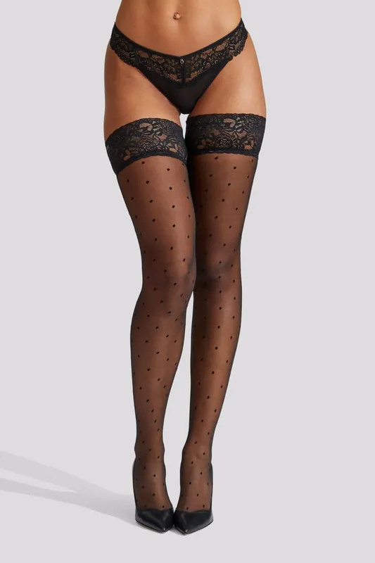 Lace Top Spot Hold Up - Ann Summers