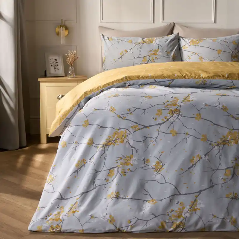 Spring Blossoms Print Duvet Cover with Pillowcase - OHS