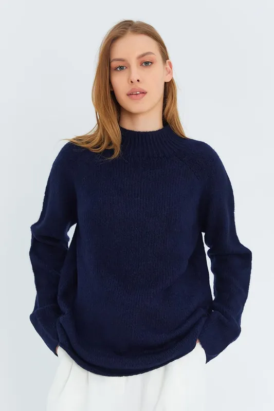 Knit Half Turtleneck Sweater - MixRay