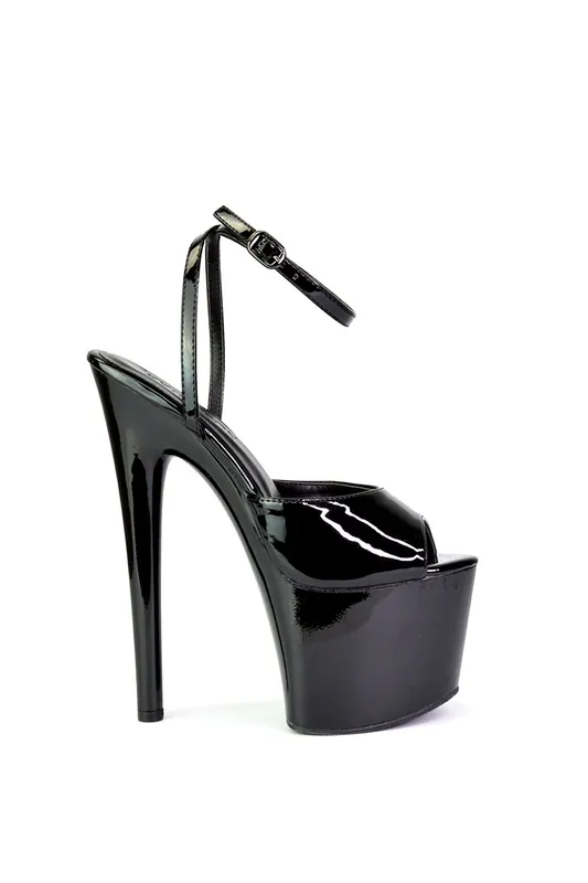 Sunshine' Strappy Peep Toe Stiletto High Heel Platform Shoes - XY London