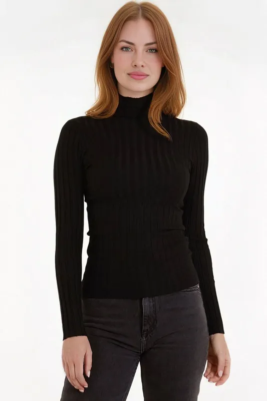 Ribbed Roll Neck Jumper - Aftershock London