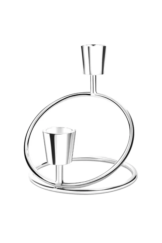 Silverplated Double Taper Candle Holder - Silver Editions